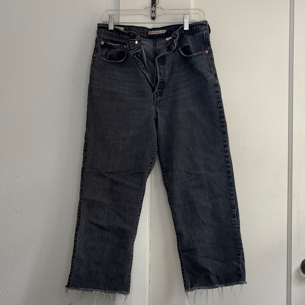 Levi's Ribcage Black Straight Leg Jeans